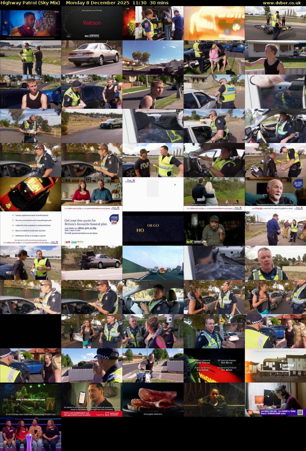 Highway Patrol (Sky Mix) Monday 8 December 2025 11:30 - 12:00