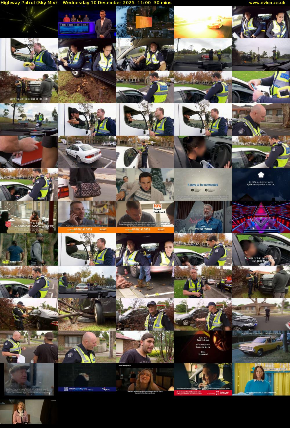 Highway Patrol (Sky Mix) Wednesday 10 December 2025 11:00 - 11:30