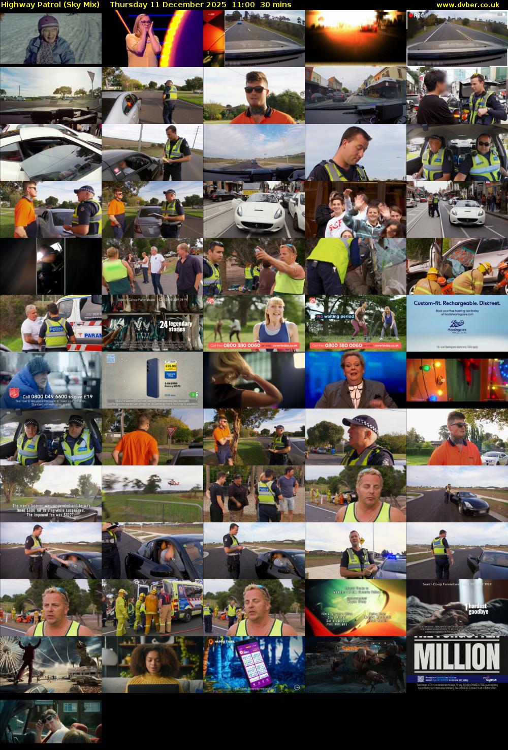 Highway Patrol (Sky Mix) Thursday 11 December 2025 11:00 - 11:30