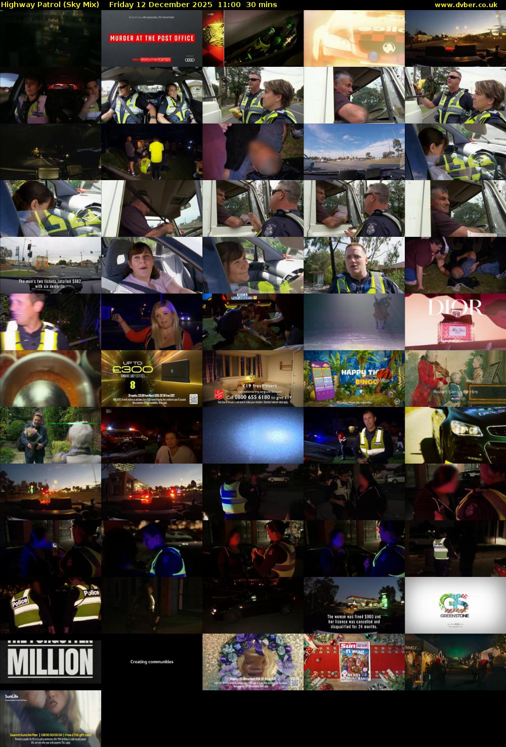 Highway Patrol (Sky Mix) Friday 12 December 2025 11:00 - 11:30