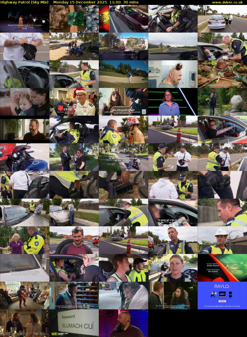 Highway Patrol (Sky Mix) Monday 15 December 2025 11:00 - 11:30