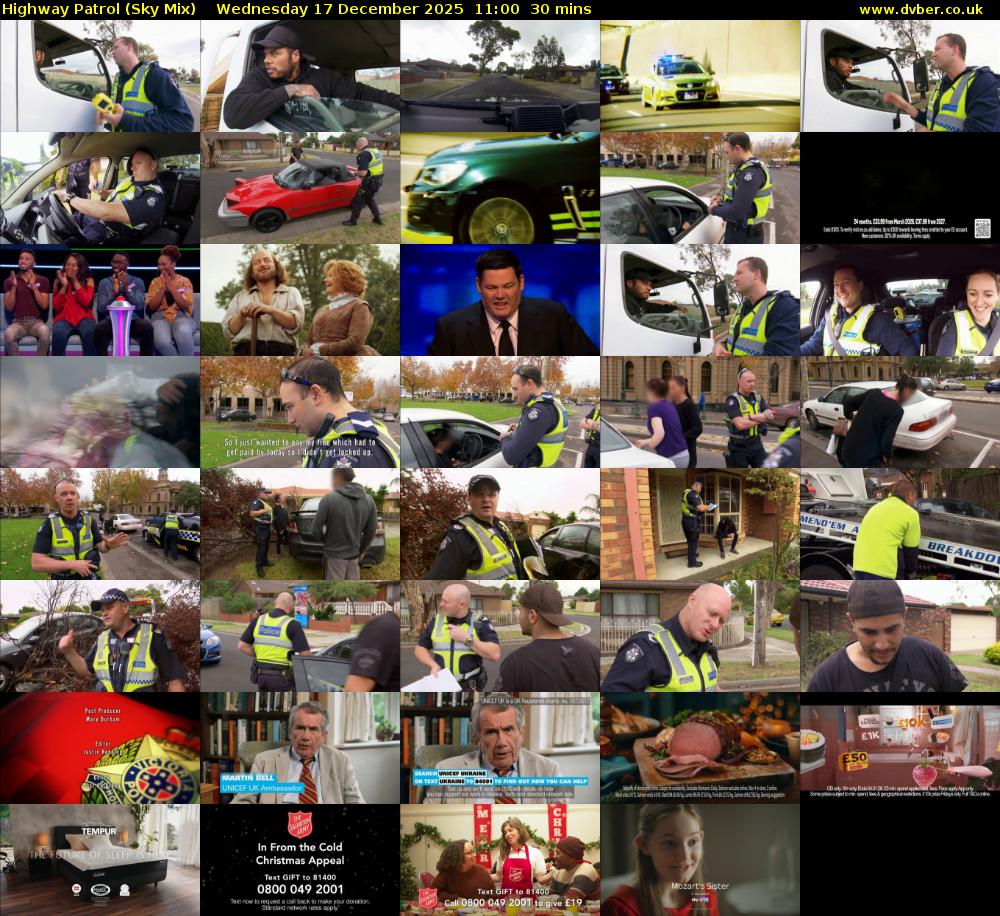 Highway Patrol (Sky Mix) Wednesday 17 December 2025 11:00 - 11:30