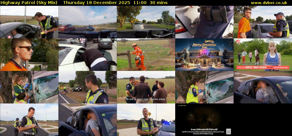 Highway Patrol (Sky Mix) Thursday 18 December 2025 11:00 - 11:30