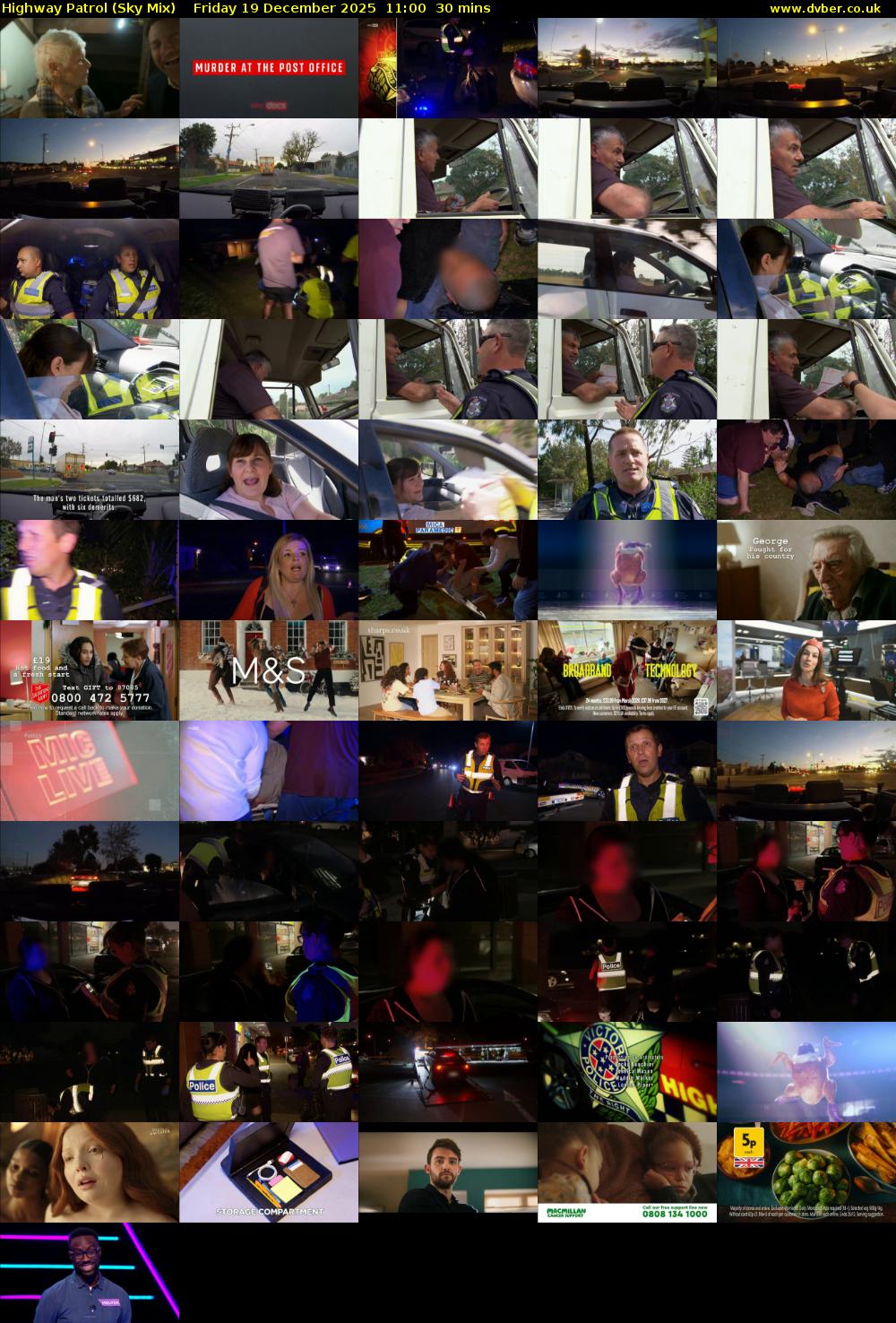 Highway Patrol (Sky Mix) Friday 19 December 2025 11:00 - 11:30