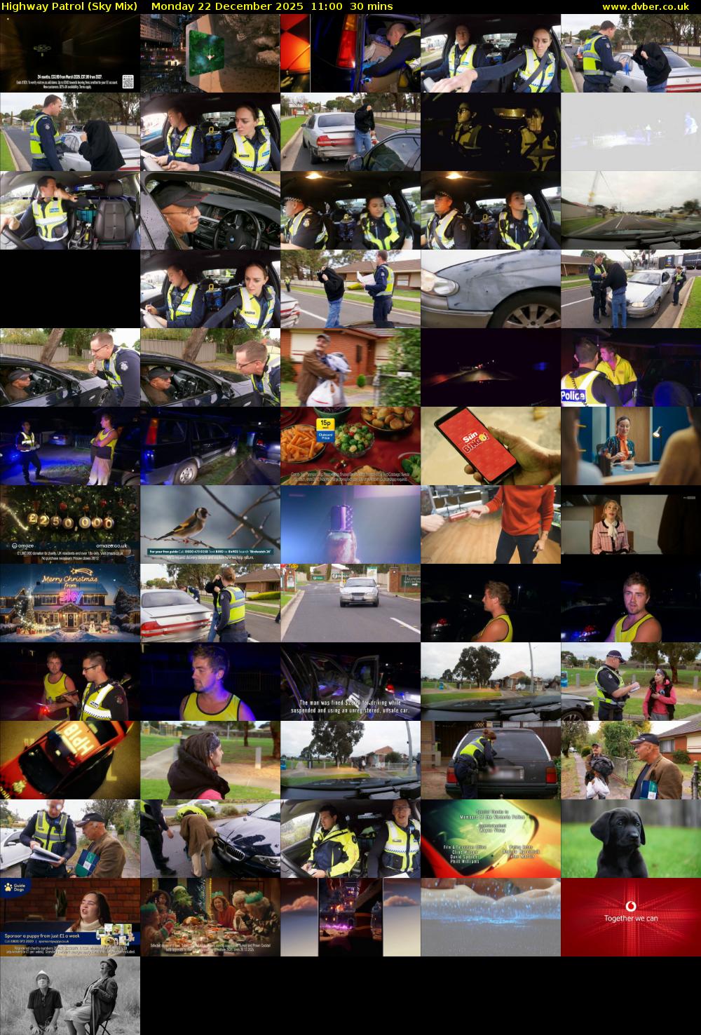 Highway Patrol (Sky Mix) Monday 22 December 2025 11:00 - 11:30