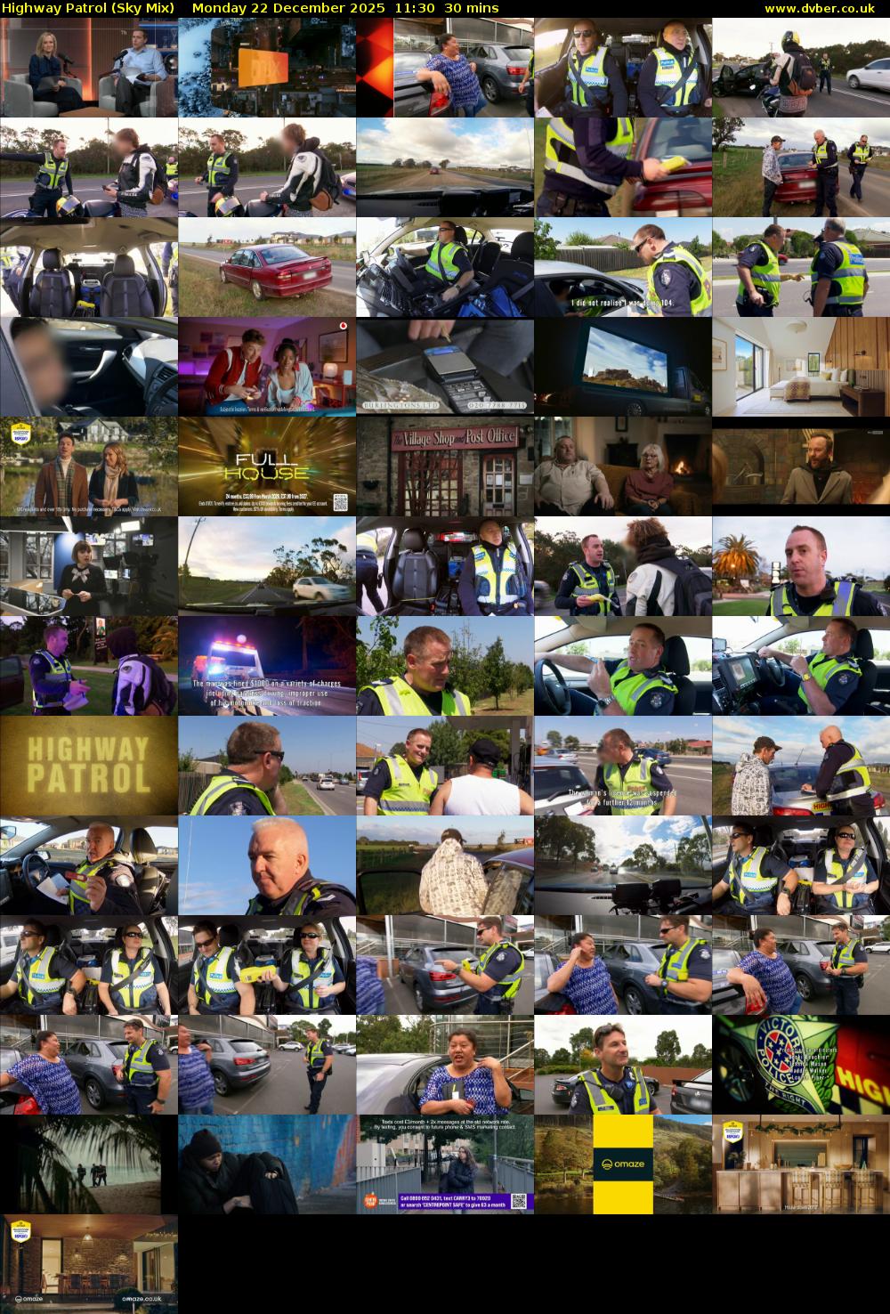 Highway Patrol (Sky Mix) Monday 22 December 2025 11:30 - 12:00
