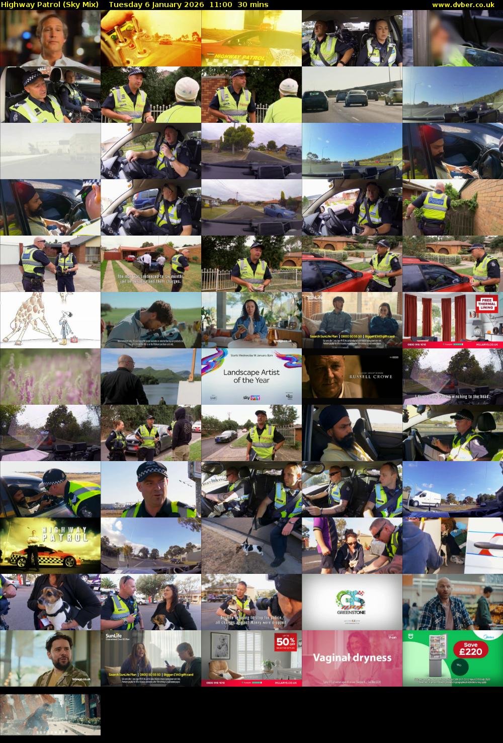 Highway Patrol (Sky Mix) Tuesday 6 January 2026 11:00 - 11:30