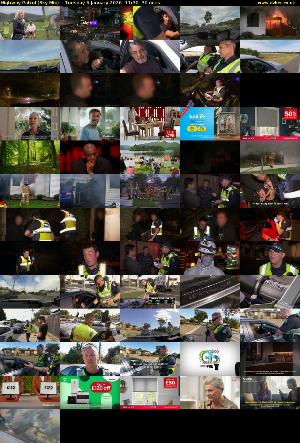 Highway Patrol (Sky Mix) Tuesday 6 January 2026 11:30 - 12:00