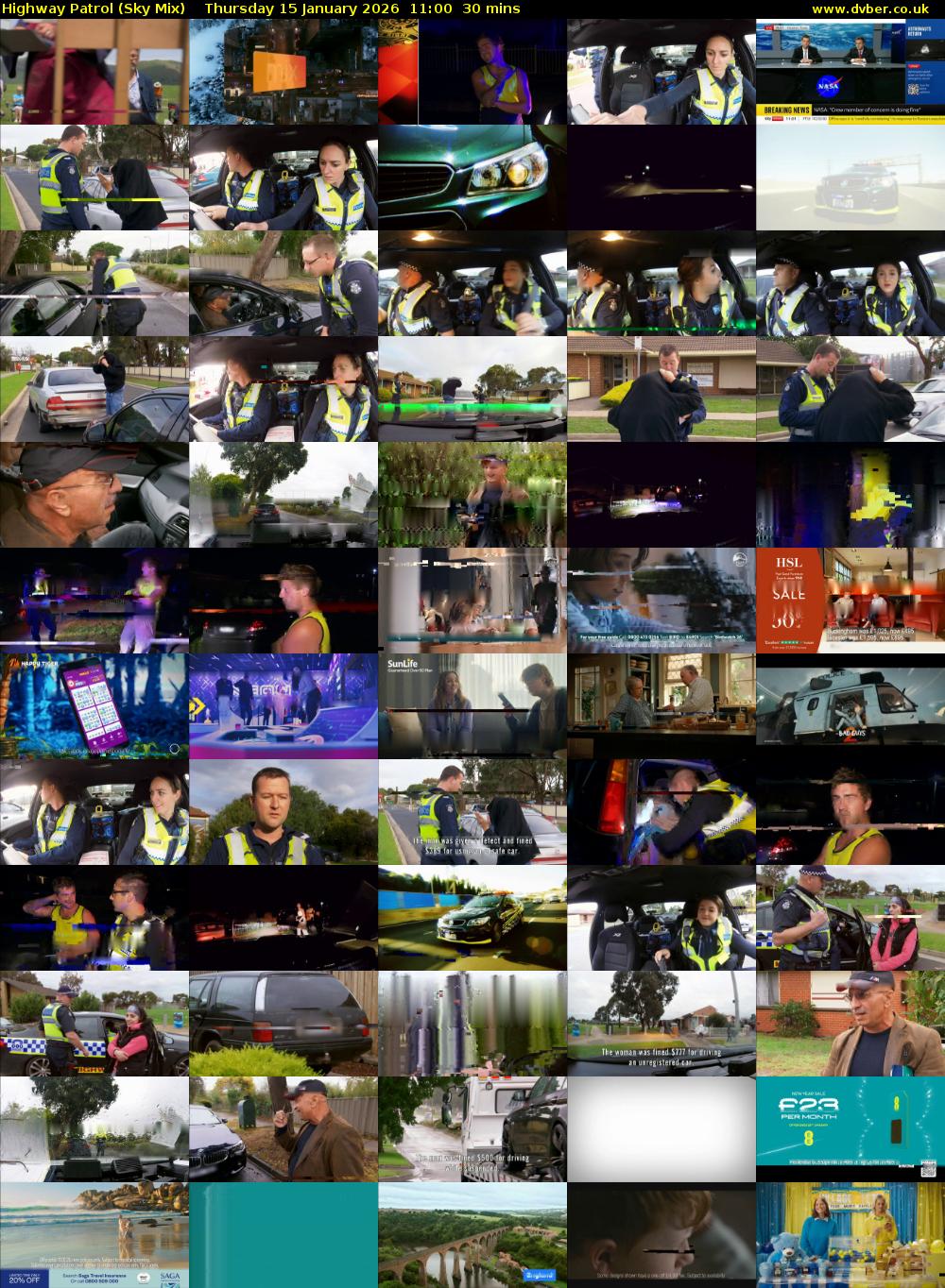 Highway Patrol (Sky Mix) Thursday 15 January 2026 11:00 - 11:30