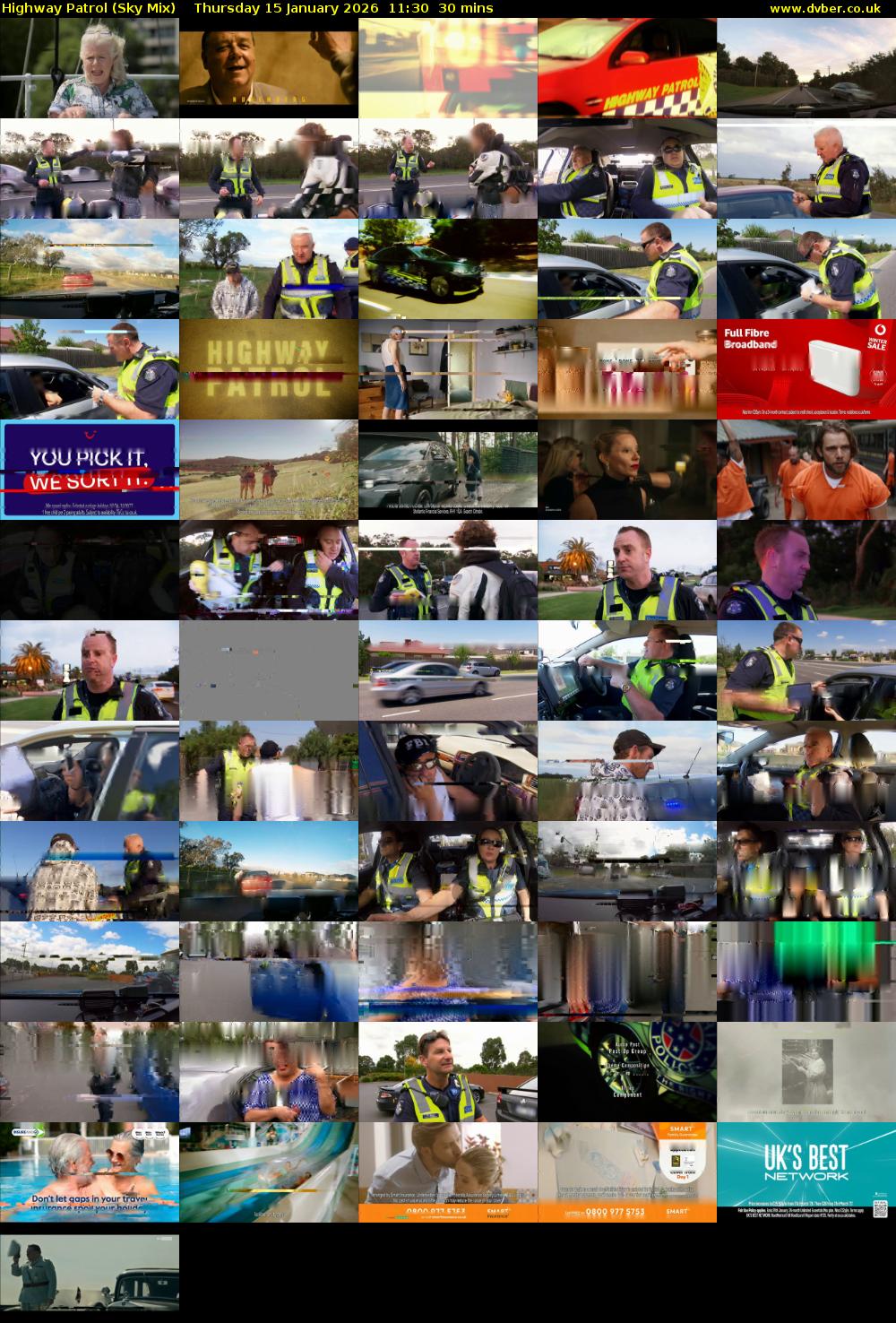 Highway Patrol (Sky Mix) Thursday 15 January 2026 11:30 - 12:00
