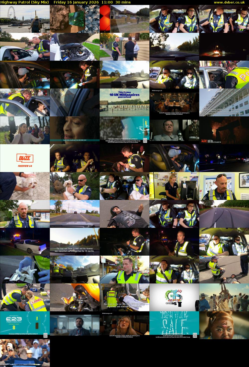 Highway Patrol (Sky Mix) Friday 16 January 2026 11:00 - 11:30