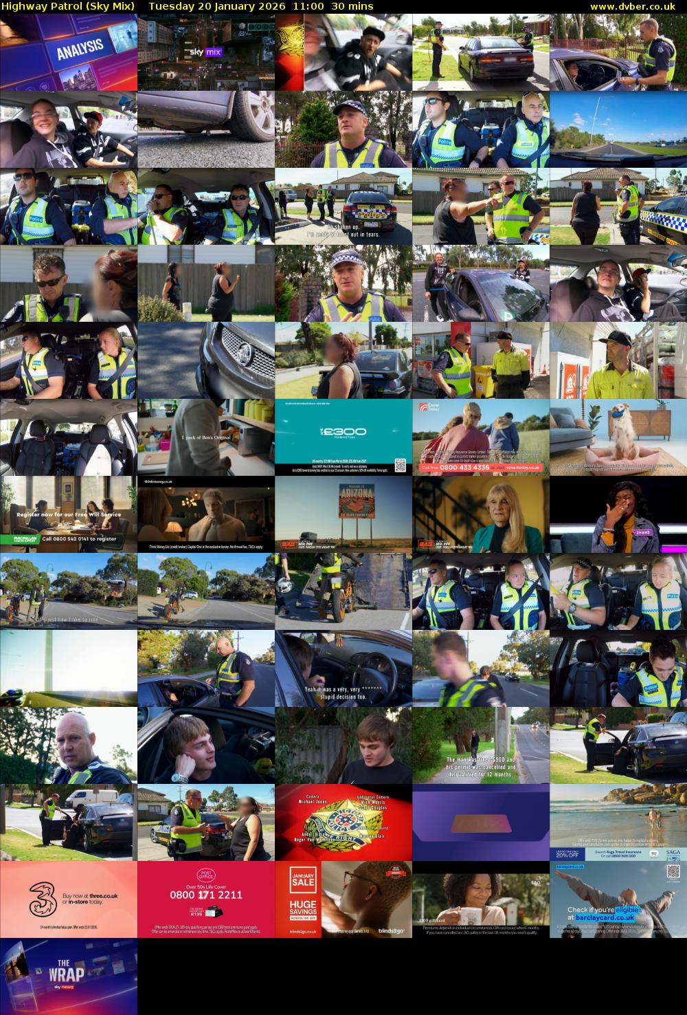 Highway Patrol (Sky Mix) Tuesday 20 January 2026 11:00 - 11:30