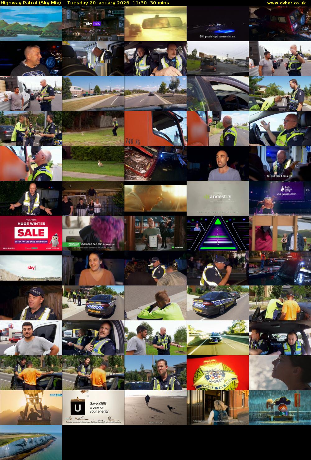 Highway Patrol (Sky Mix) Tuesday 20 January 2026 11:30 - 12:00