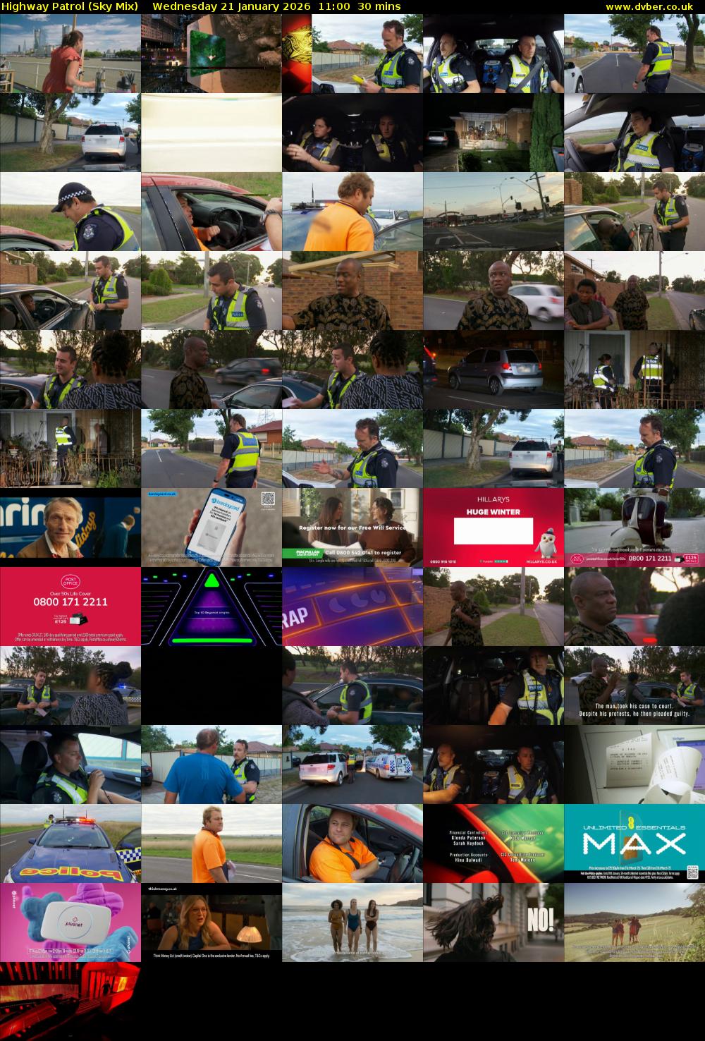 Highway Patrol (Sky Mix) Wednesday 21 January 2026 11:00 - 11:30
