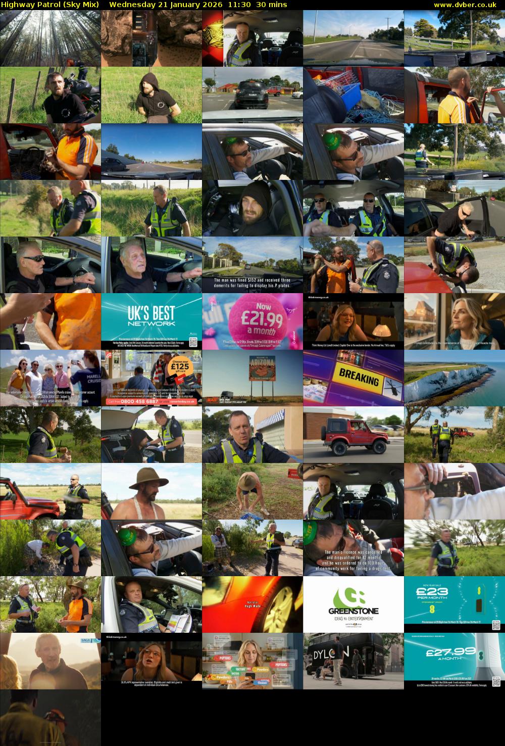 Highway Patrol (Sky Mix) Wednesday 21 January 2026 11:30 - 12:00