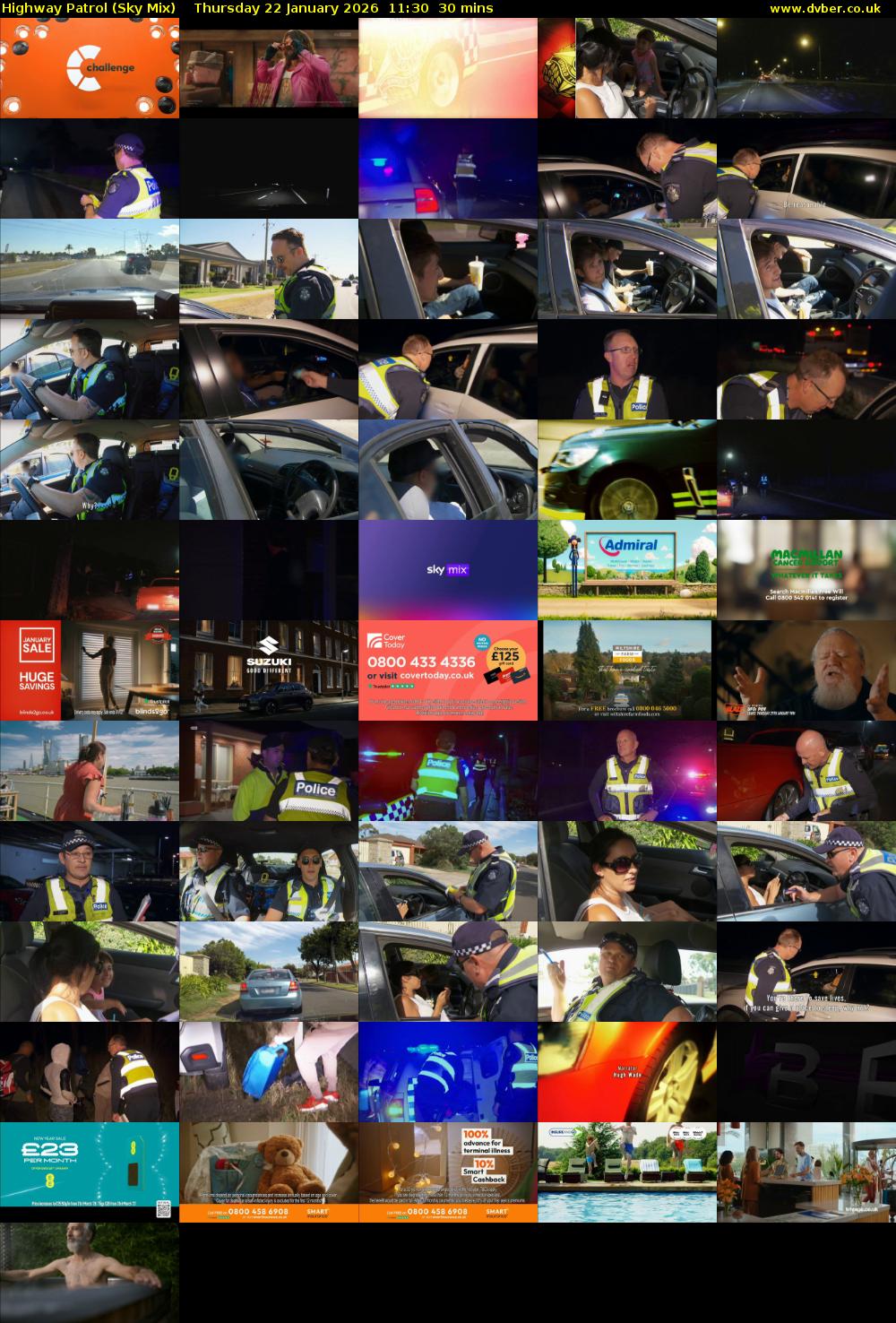 Highway Patrol (Sky Mix) Thursday 22 January 2026 11:30 - 12:00