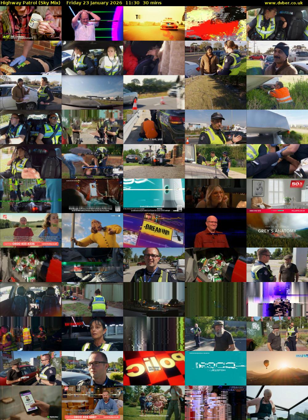 Highway Patrol (Sky Mix) Friday 23 January 2026 11:30 - 12:00