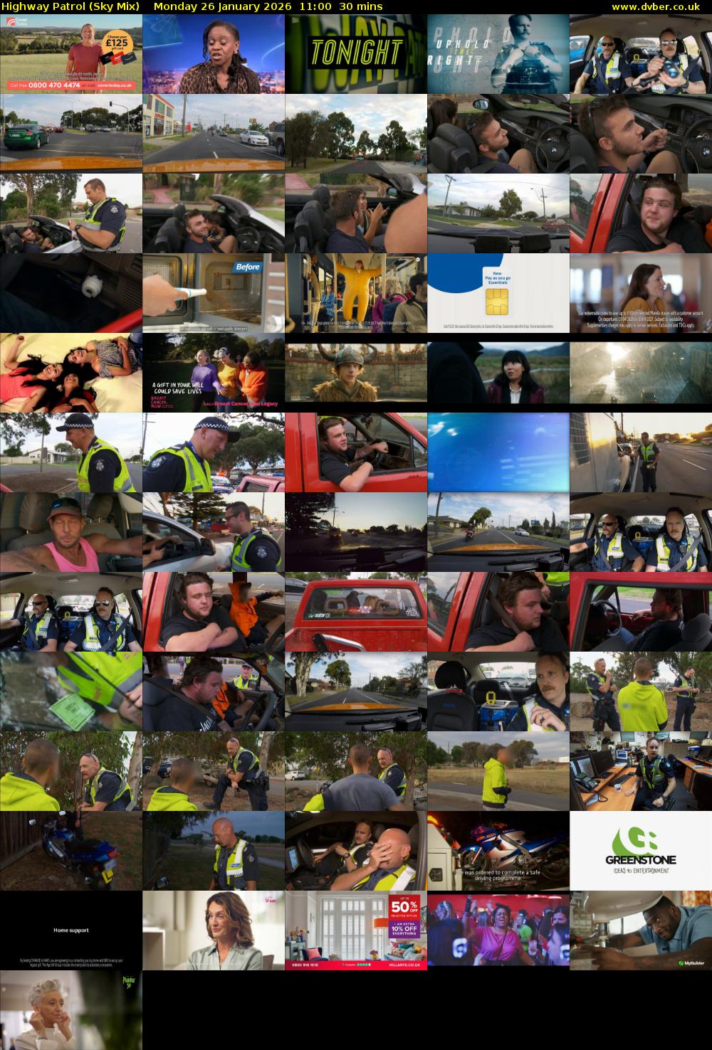 Highway Patrol (Sky Mix) Monday 26 January 2026 11:00 - 11:30