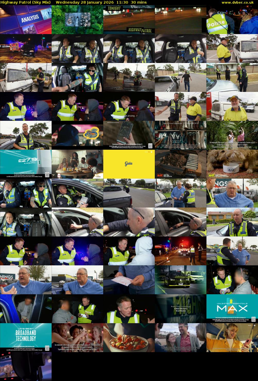 Highway Patrol (Sky Mix) Wednesday 28 January 2026 11:30 - 12:00
