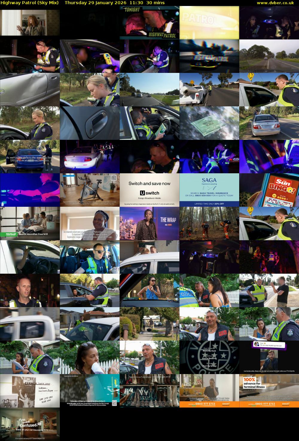 Highway Patrol (Sky Mix) Thursday 29 January 2026 11:30 - 12:00