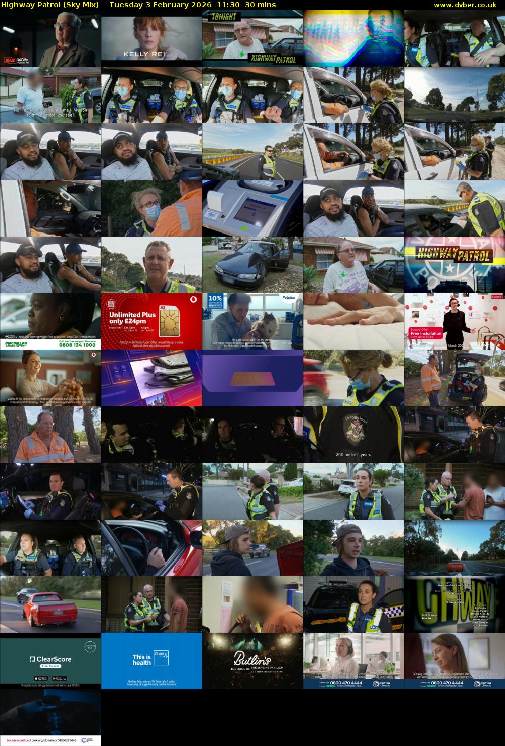 Highway Patrol (Sky Mix) Tuesday 3 February 2026 11:30 - 12:00