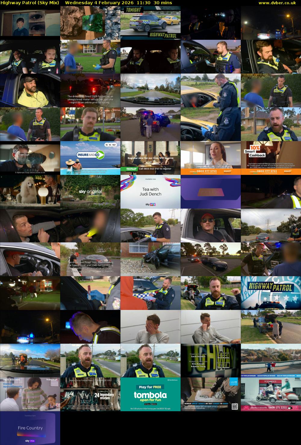 Highway Patrol (Sky Mix) Wednesday 4 February 2026 11:30 - 12:00
