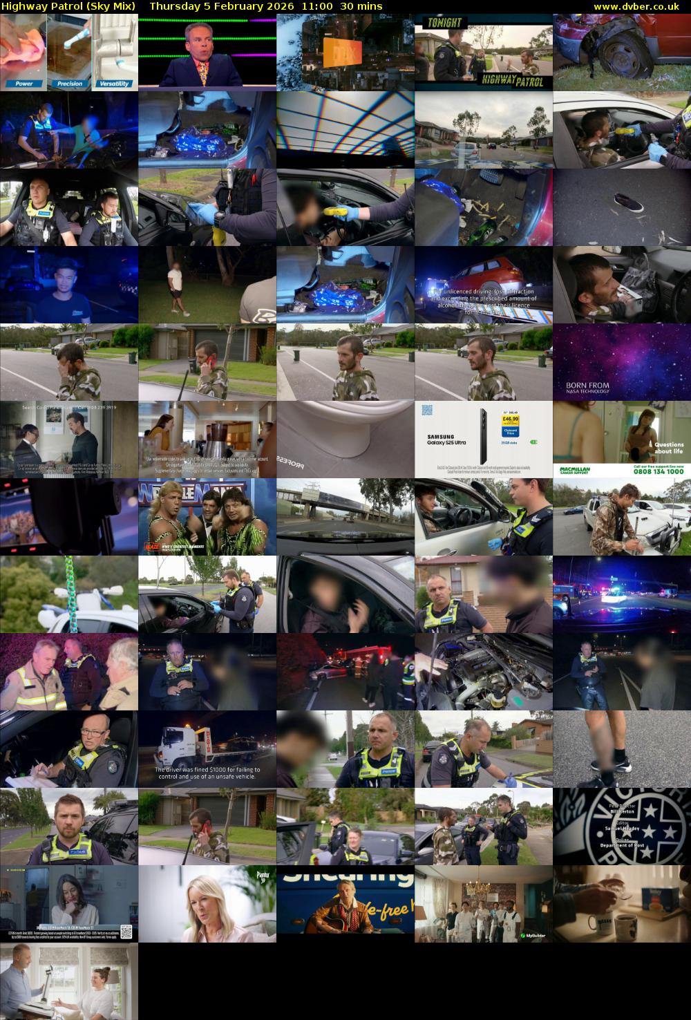 Highway Patrol (Sky Mix) Thursday 5 February 2026 11:00 - 11:30