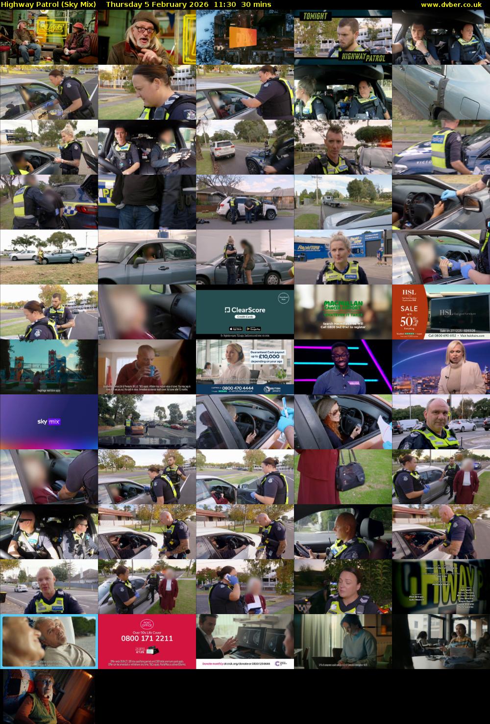 Highway Patrol (Sky Mix) Thursday 5 February 2026 11:30 - 12:00
