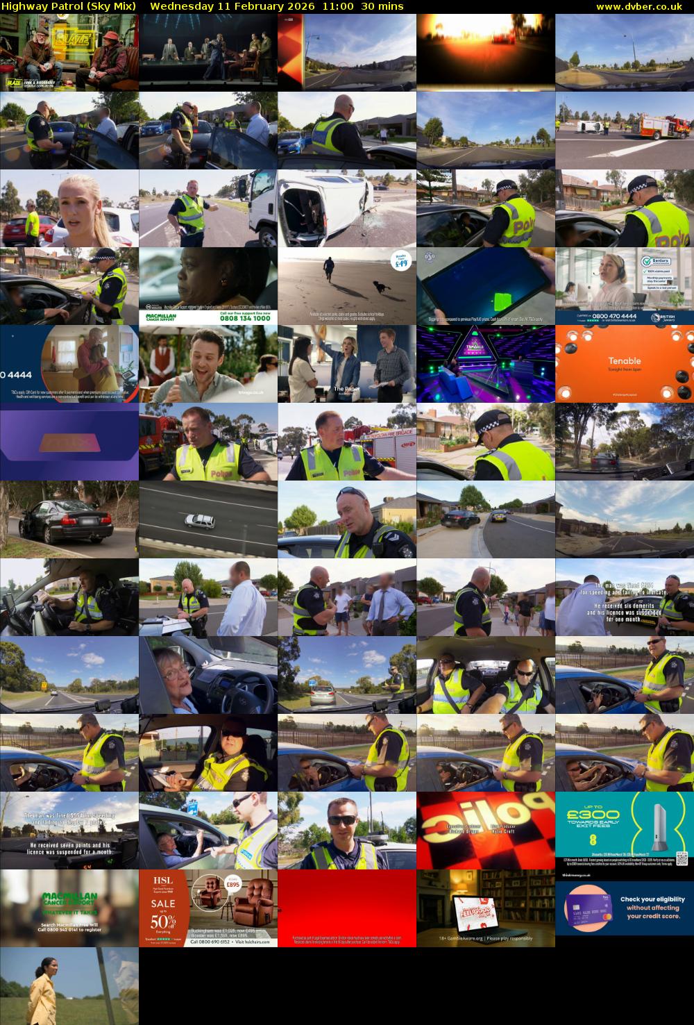 Highway Patrol (Sky Mix) Wednesday 11 February 2026 11:00 - 11:30