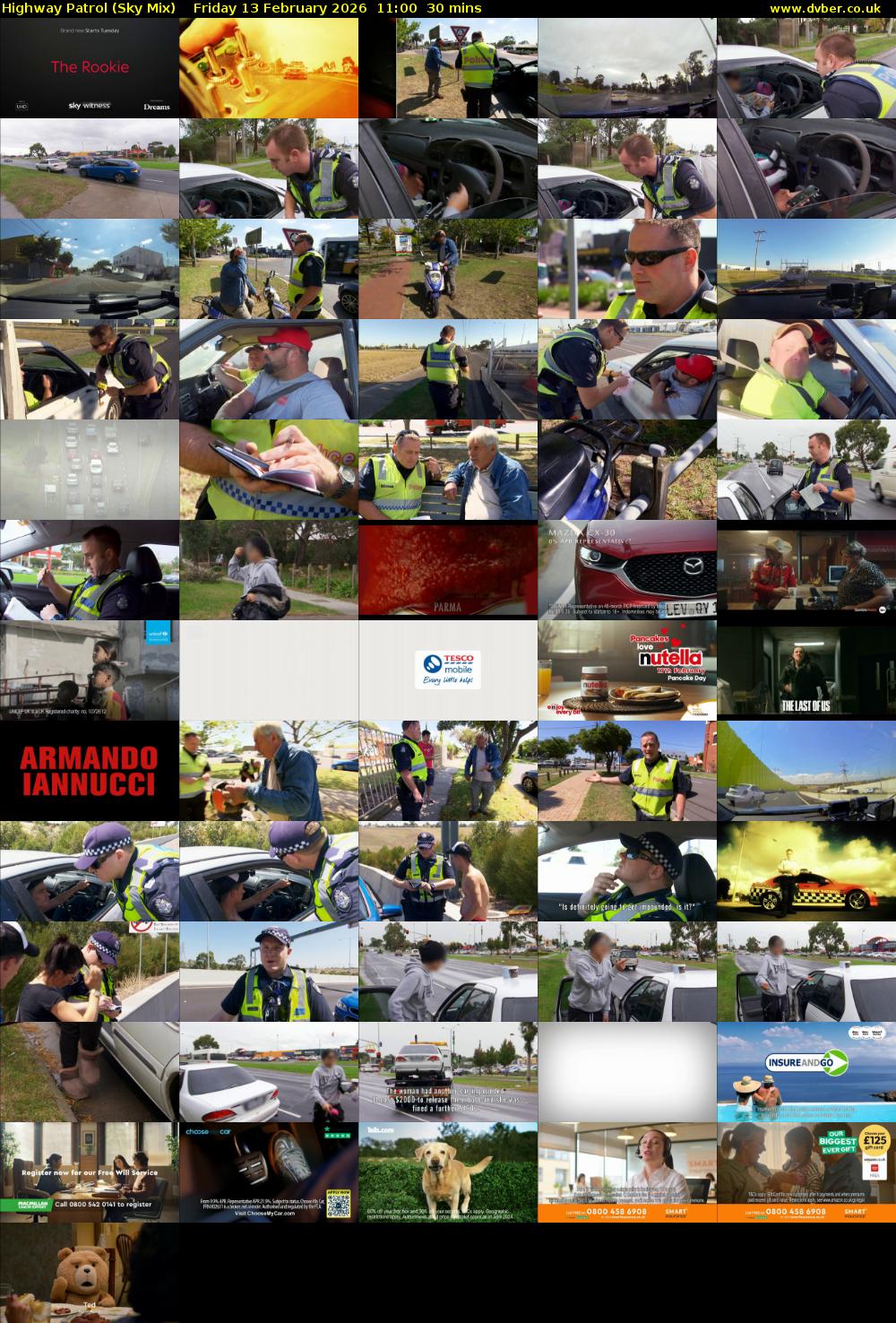 Highway Patrol (Sky Mix) Friday 13 February 2026 11:00 - 11:30