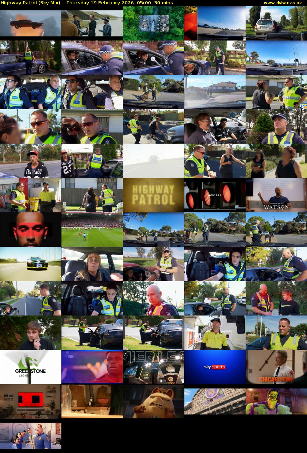 Highway Patrol (Sky Mix) Thursday 19 February 2026 05:00 - 05:30