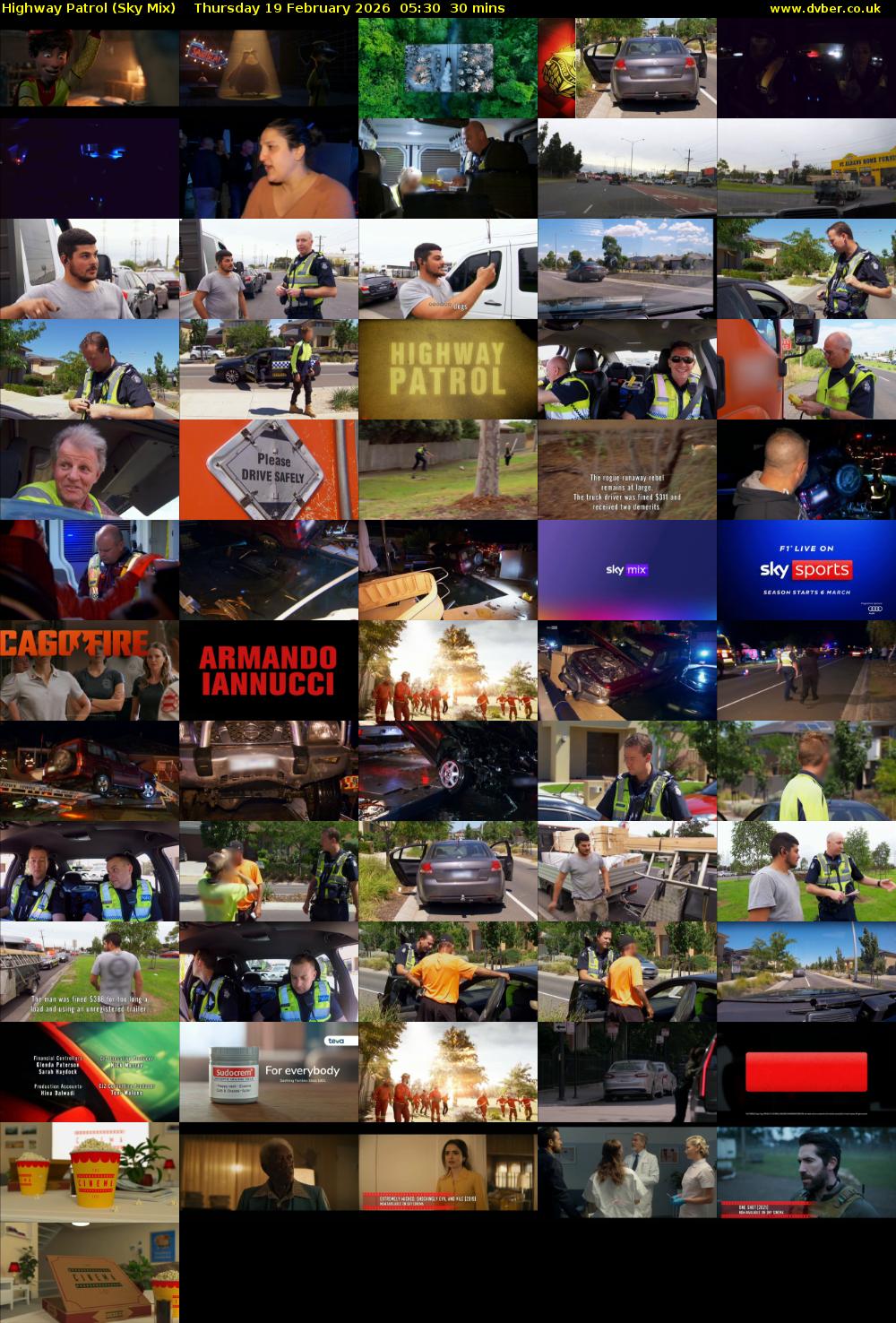 Highway Patrol (Sky Mix) Thursday 19 February 2026 05:30 - 06:00