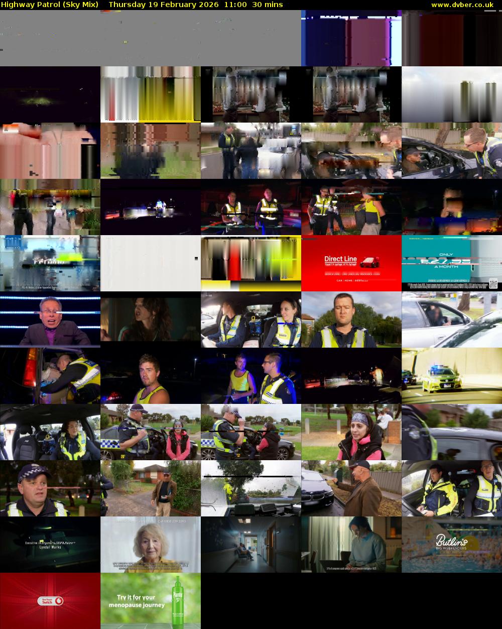 Highway Patrol (Sky Mix) Thursday 19 February 2026 11:00 - 11:30