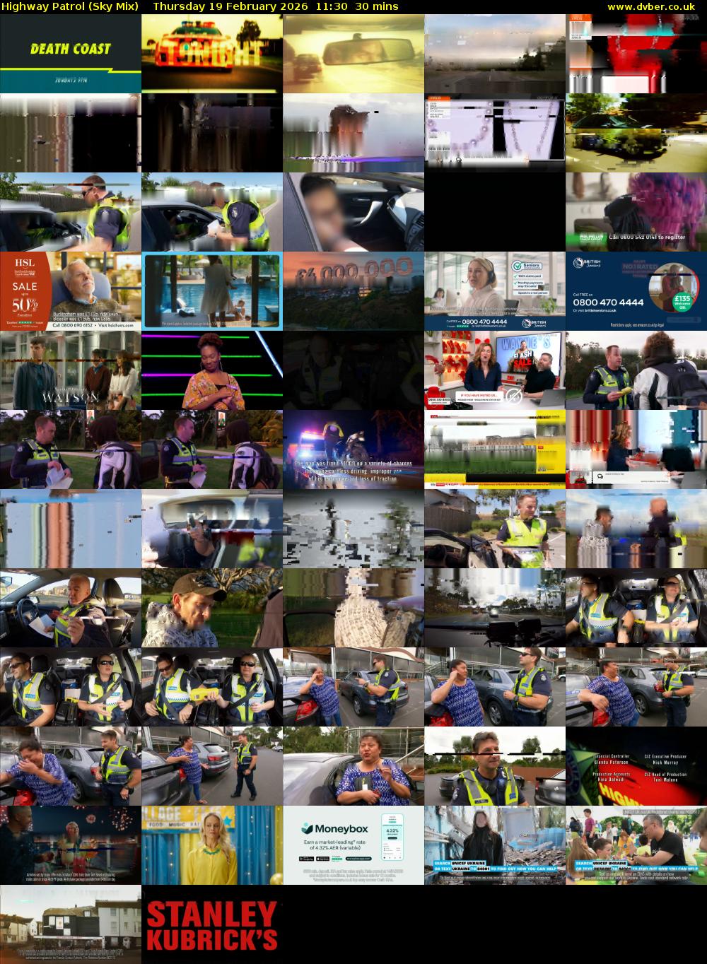 Highway Patrol (Sky Mix) Thursday 19 February 2026 11:30 - 12:00
