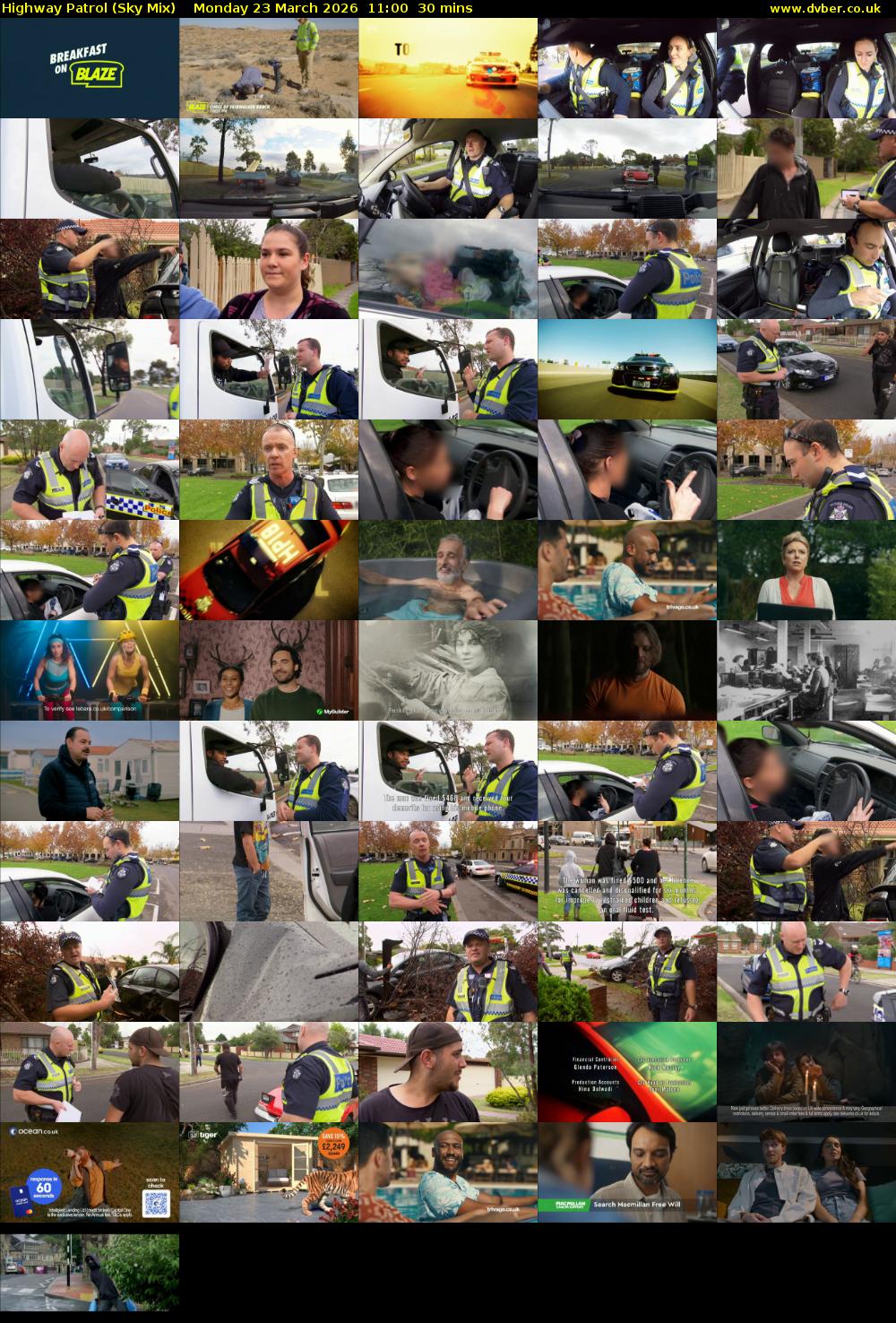 Highway Patrol (Sky Mix) Monday 23 March 2026 11:00 - 11:30
