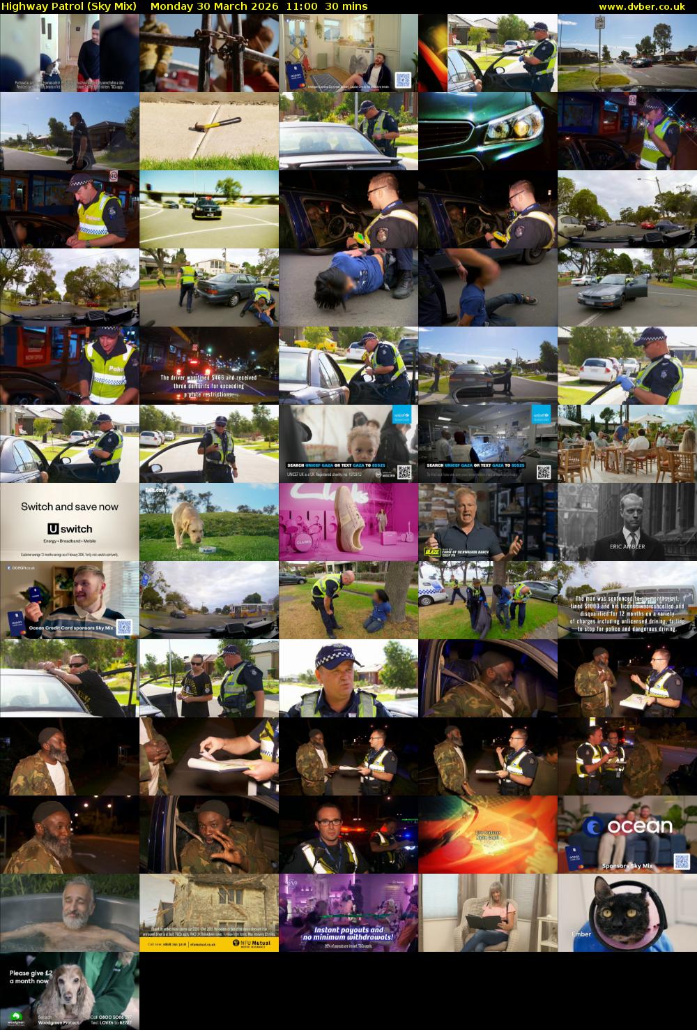 Highway Patrol (Sky Mix) Monday 30 March 2026 11:00 - 11:30