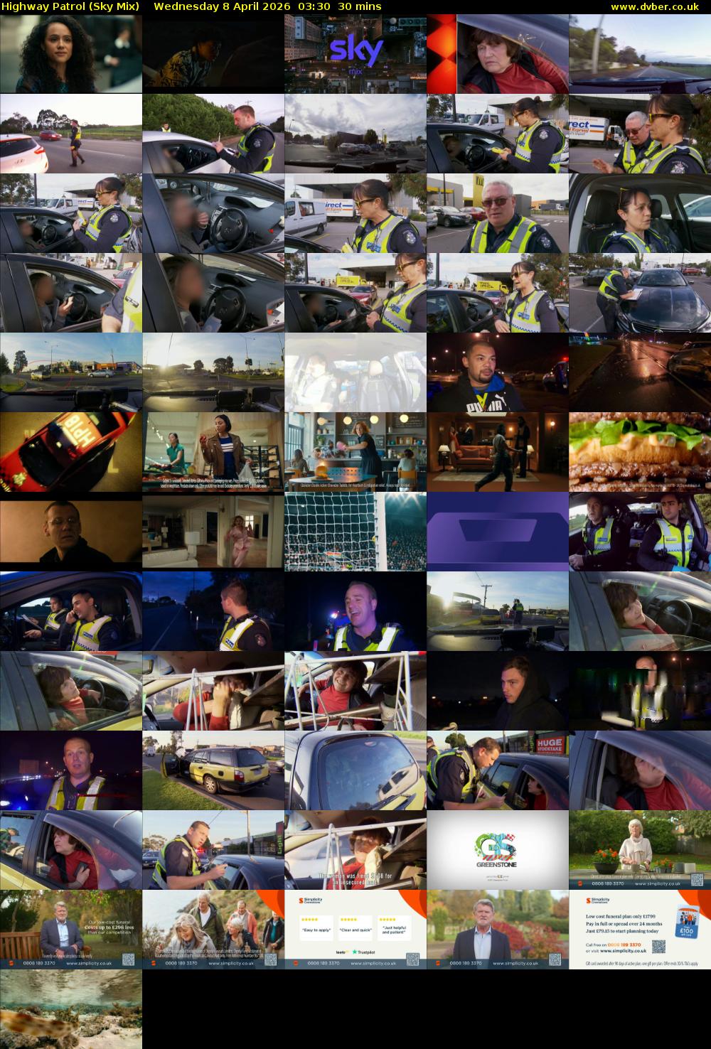 Highway Patrol (Sky Mix) Wednesday 8 April 2026 03:30 - 04:00
