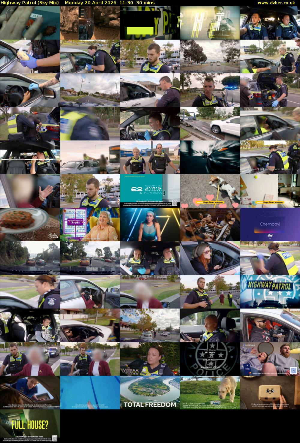 Highway Patrol (Sky Mix) Monday 20 April 2026 11:30 - 12:00