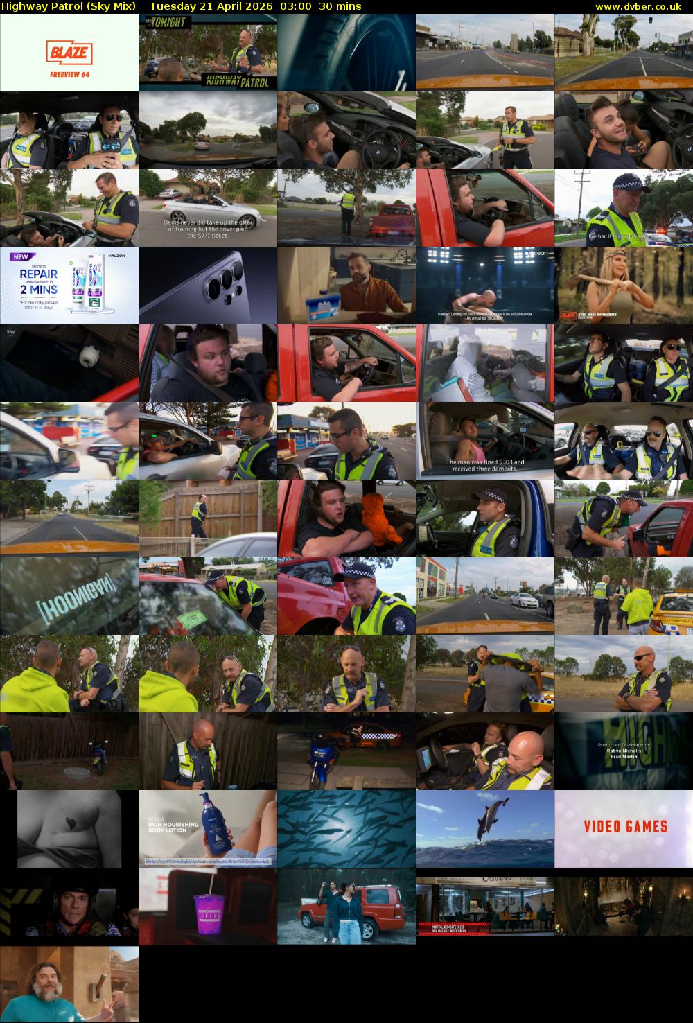Highway Patrol (Sky Mix) Tuesday 21 April 2026 03:00 - 03:30