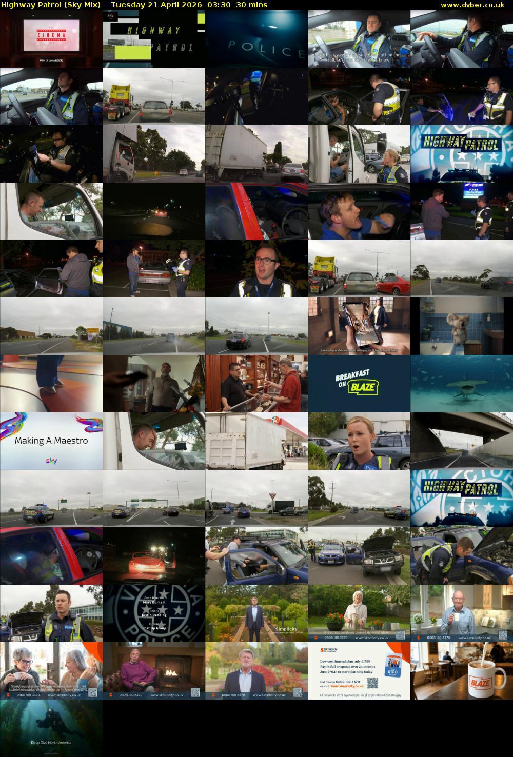 Highway Patrol (Sky Mix) Tuesday 21 April 2026 03:30 - 04:00