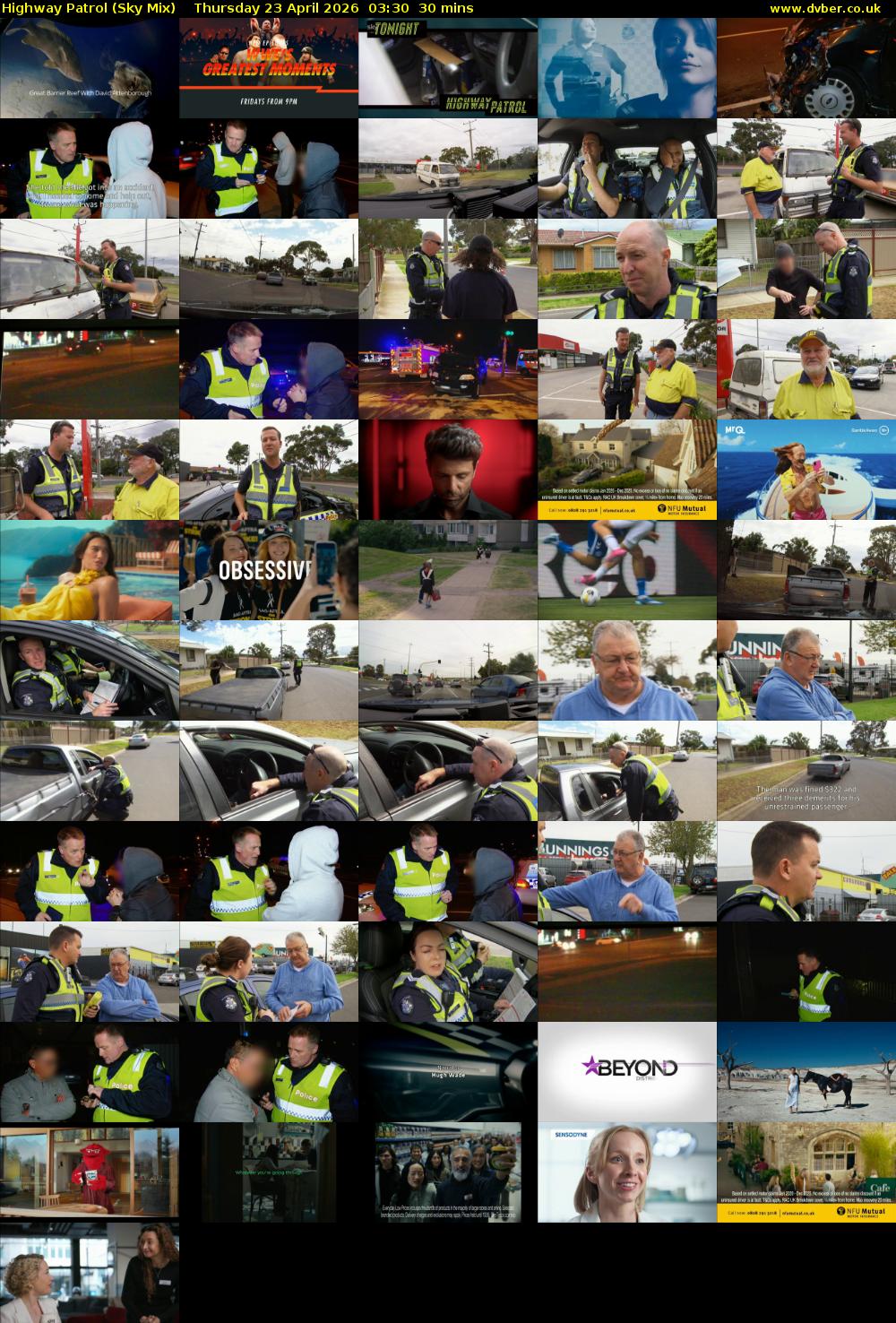Highway Patrol (Sky Mix) Thursday 23 April 2026 03:30 - 04:00