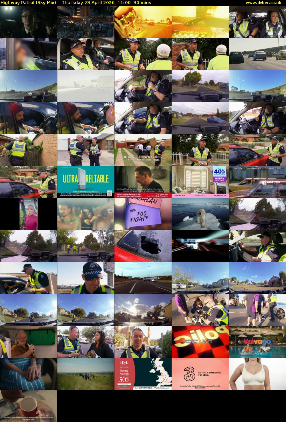 Highway Patrol (Sky Mix) Thursday 23 April 2026 11:00 - 11:30