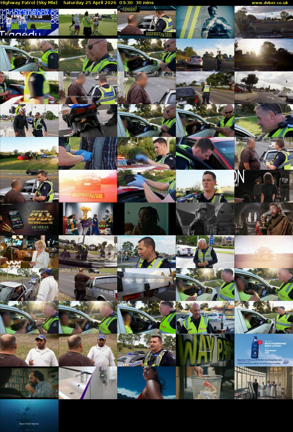 Highway Patrol (Sky Mix) Saturday 25 April 2026 03:30 - 04:00