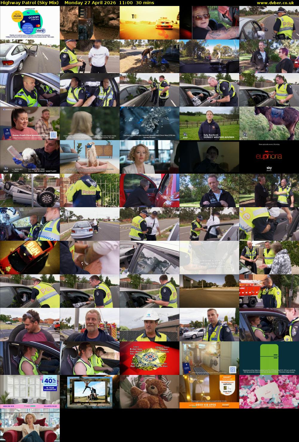 Highway Patrol (Sky Mix) Monday 27 April 2026 11:00 - 11:30
