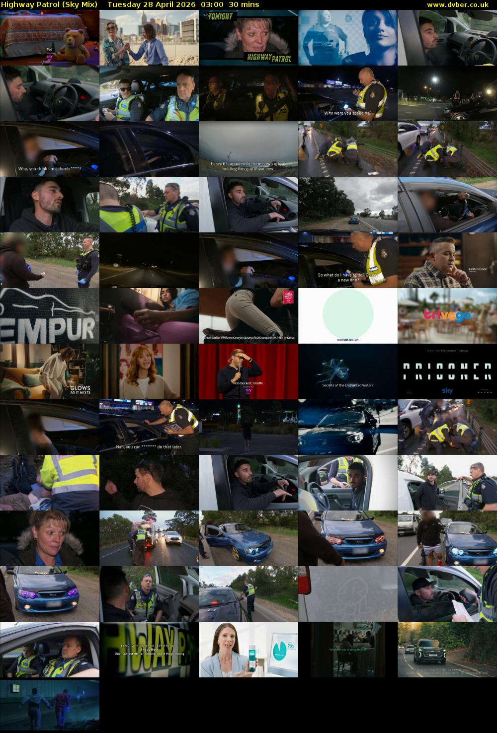 Highway Patrol (Sky Mix) Tuesday 28 April 2026 03:00 - 03:30