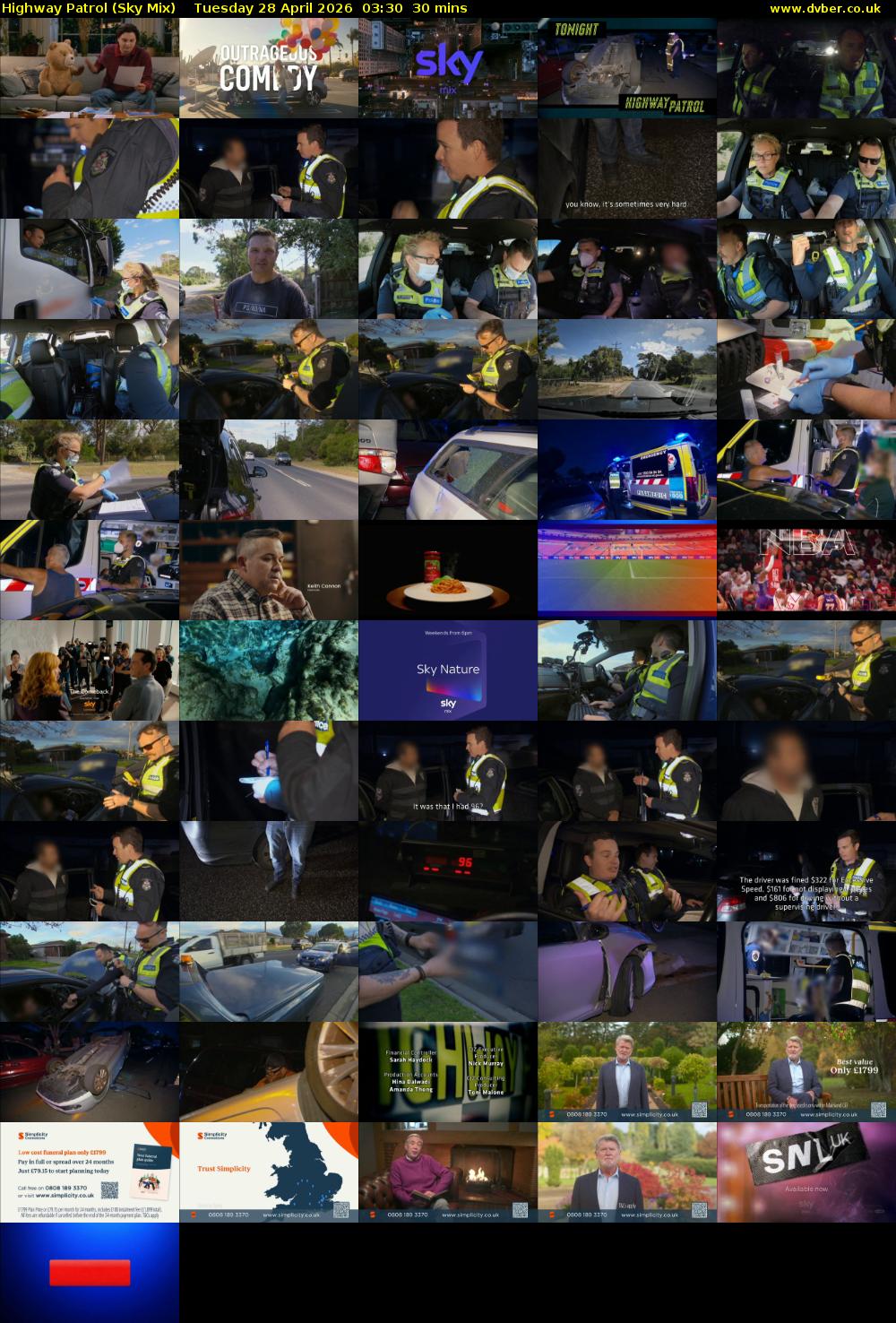 Highway Patrol (Sky Mix) Tuesday 28 April 2026 03:30 - 04:00