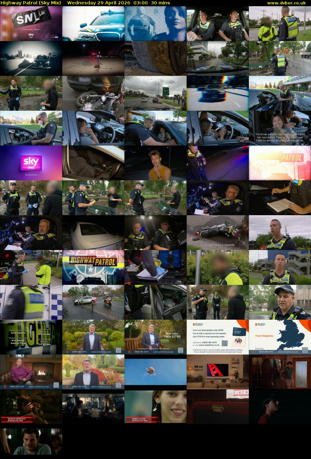 Highway Patrol (Sky Mix) Wednesday 29 April 2026 03:00 - 03:30