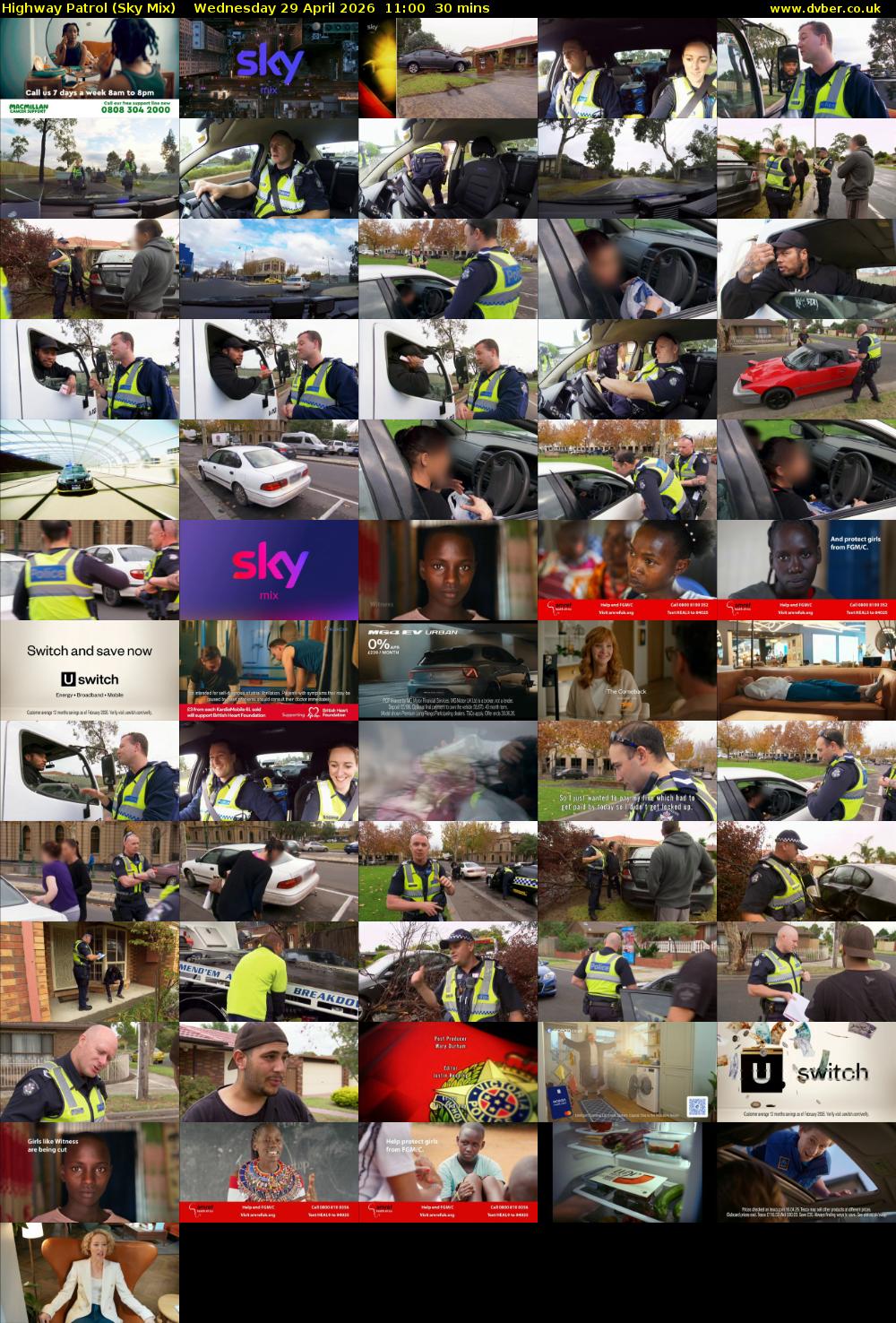 Highway Patrol (Sky Mix) Wednesday 29 April 2026 11:00 - 11:30
