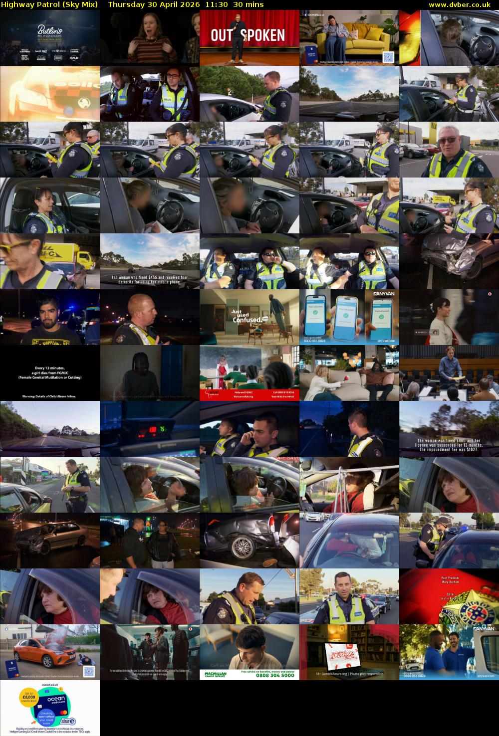 Highway Patrol (Sky Mix) Thursday 30 April 2026 11:30 - 12:00