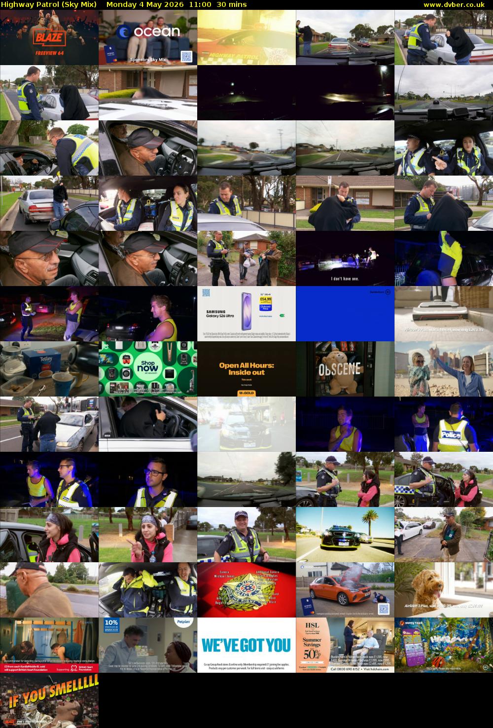 Highway Patrol (Sky Mix) Monday 4 May 2026 11:00 - 11:30